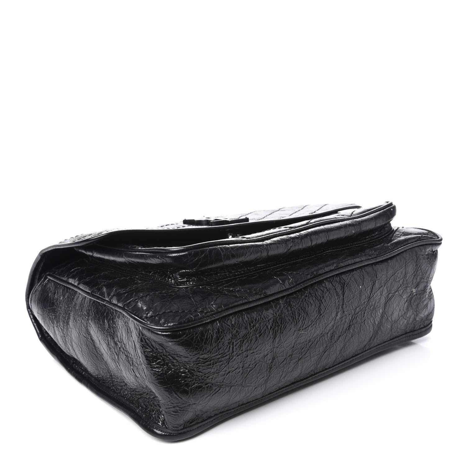 Saint Laurent Crinkled Calfskin Matelasse Monogram Large Niki Chain Satchel Black 4 of 9