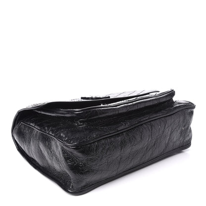 Saint Laurent Crinkled Calfskin Matelasse Monogram Large Niki Chain Satchel Black 4 of 9