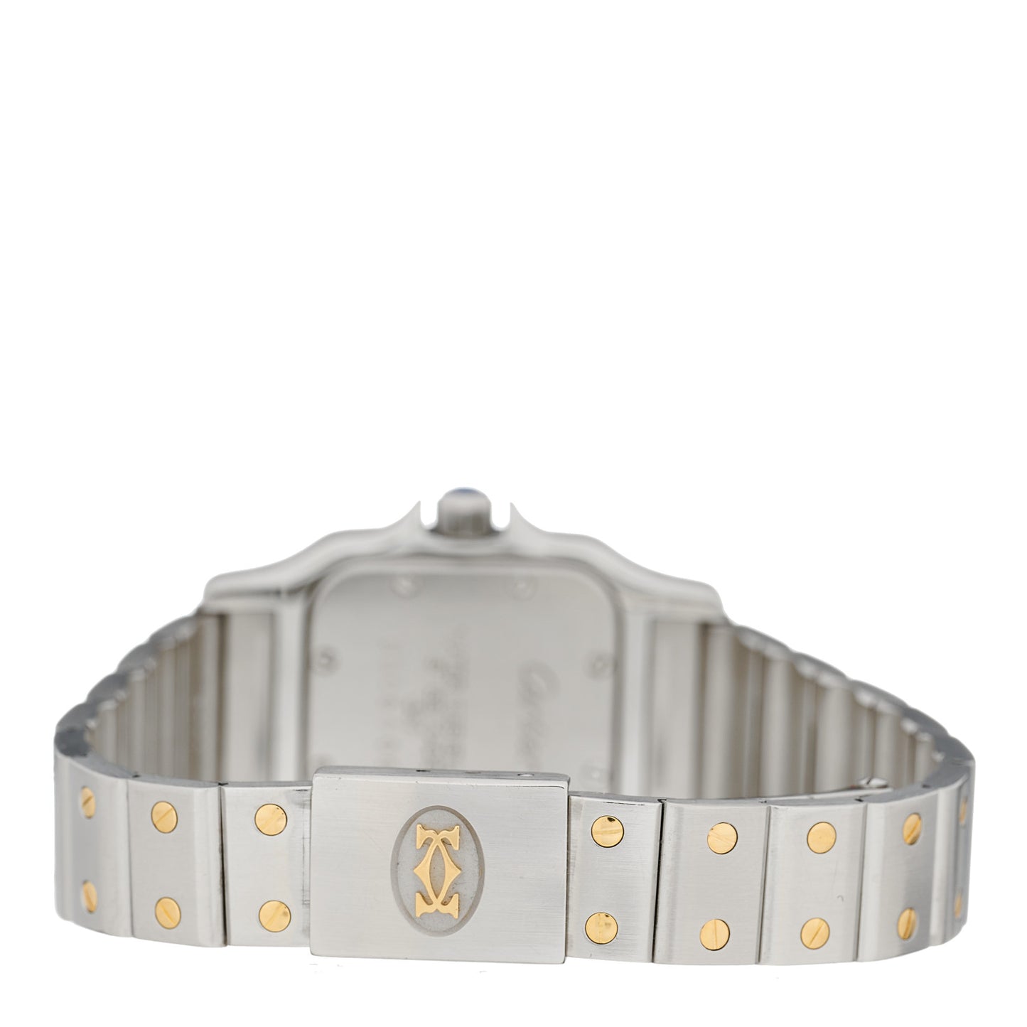 Stainless Steel 18K Yellow Gold 24mm Santos De Cartier Galbee Quartz Watch