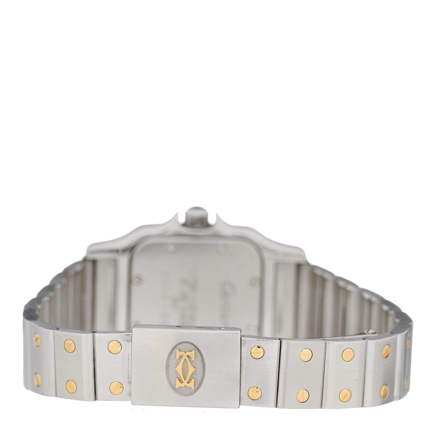 Cartier Stainless Steel 18K Yellow Gold 24mm Santos De Cartier Galbee Quartz Watch 3 of 4