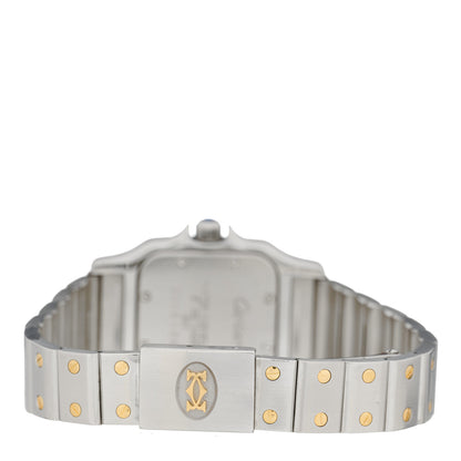 Cartier Stainless Steel 18K Yellow Gold 24mm Santos De Cartier Galbee Quartz Watch 3 of 4