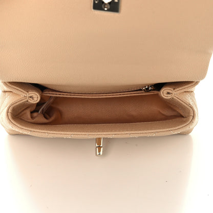 Chanel Caviar Lizard Embossed Quilted Extra Mini Coco Handle Flap Beige 5 of 11