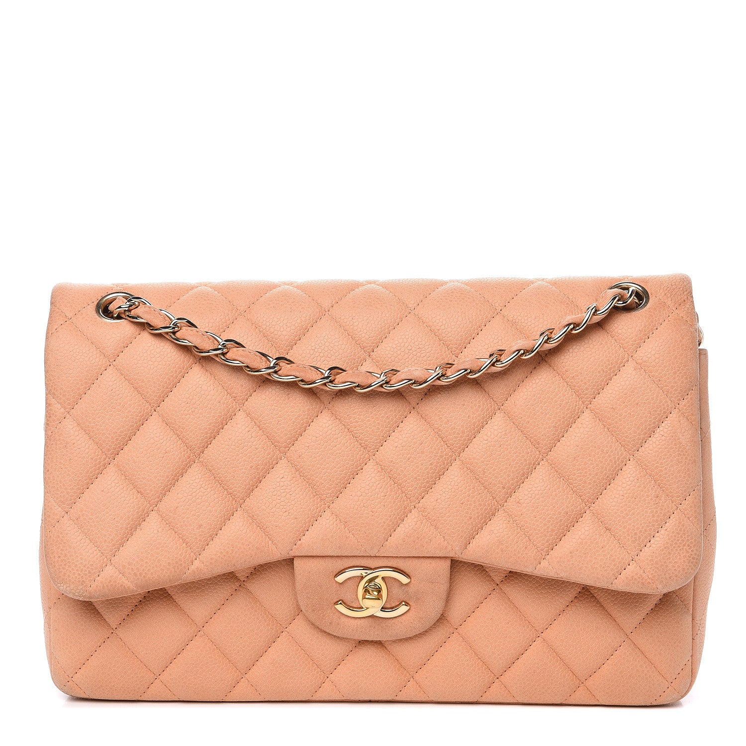 Chanel Iridescent Caviar Quilted Jumbo Double Flap Pink 1 of 19