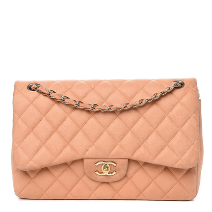 Chanel Iridescent Caviar Quilted Jumbo Double Flap Pink 1 of 19