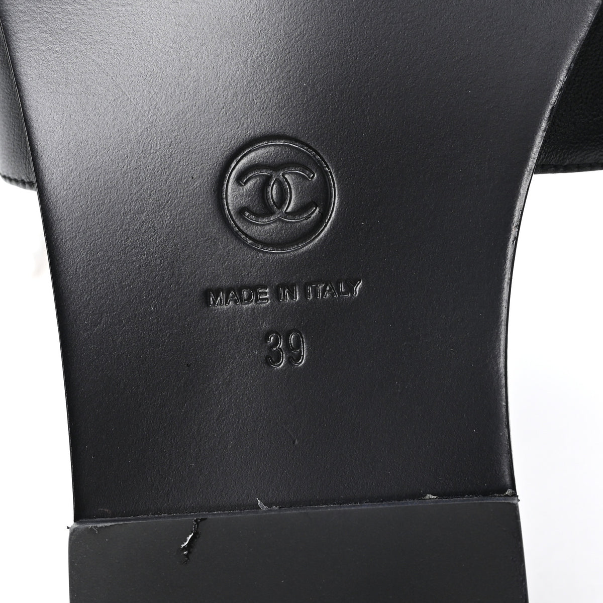 Chanel Lambskin CC Cut Out Mules Sandals 39 Black 7 of 10