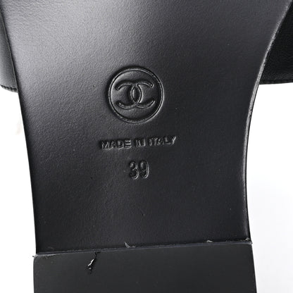 Chanel Lambskin CC Cut Out Mules Sandals 39 Black 7 of 10