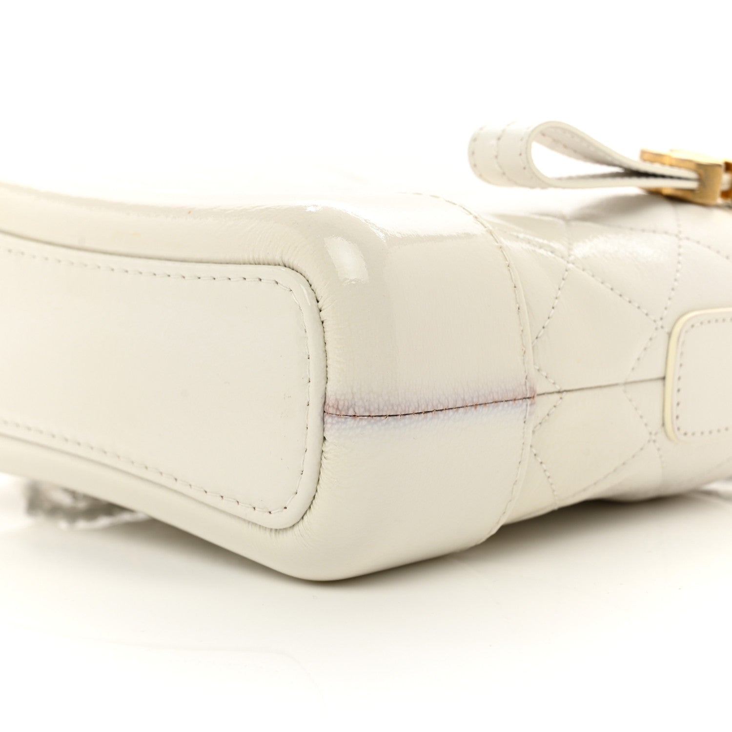 Chanel Patent Goatskin Quilted Small Gabrielle Hobo White 10 of 11