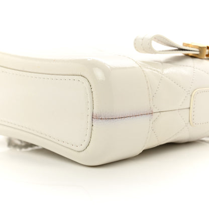 Chanel Patent Goatskin Quilted Small Gabrielle Hobo White 10 of 11