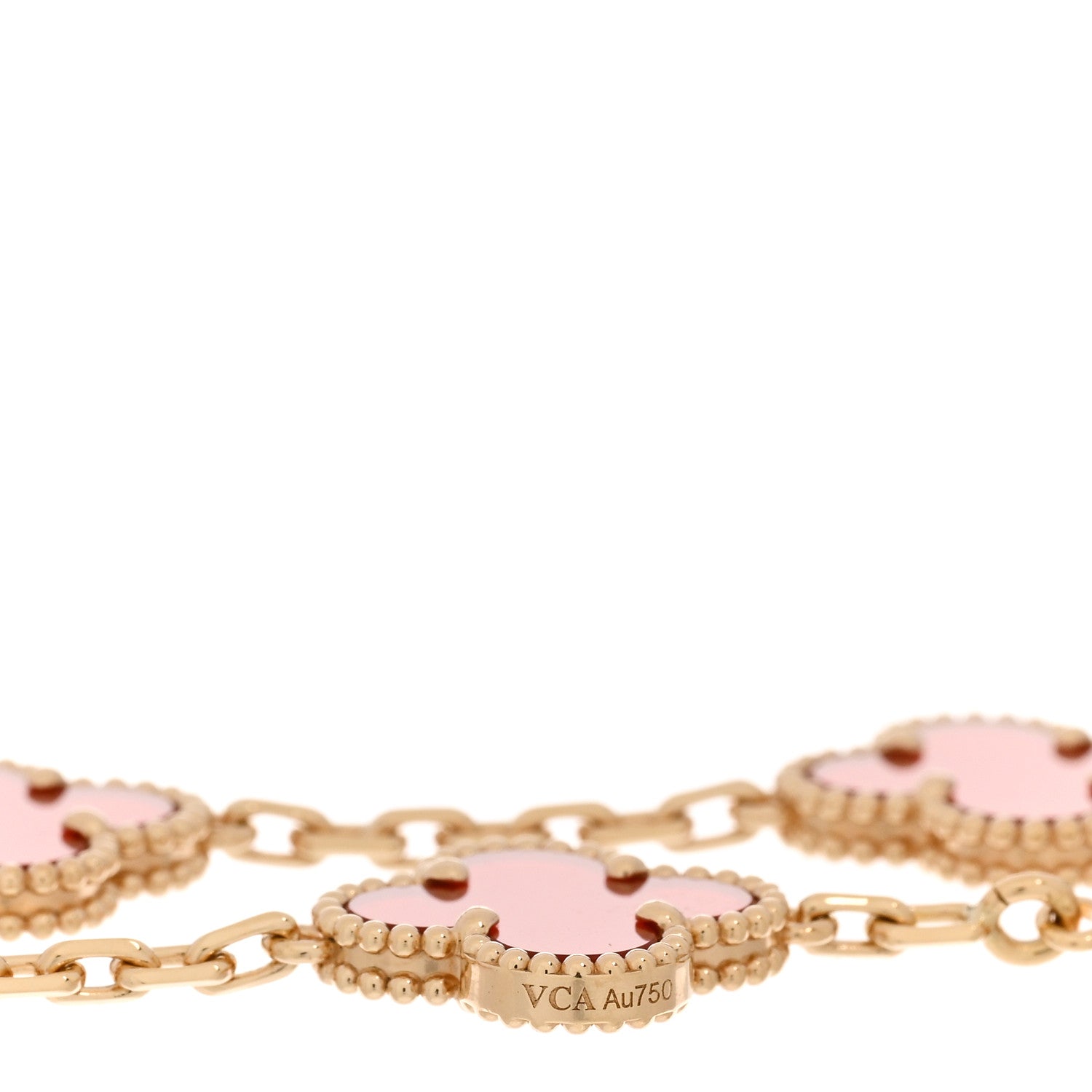Van Cleef & Arpels 18K Yellow Gold Carnelian 5 Motifs Vintage Alhambra Bracelet 3 of 5