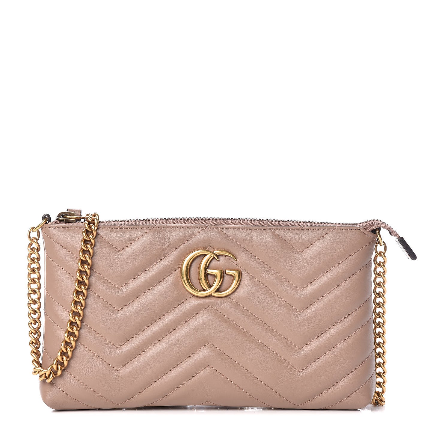Calfskin Matelasse Mini GG Marmont Chain Bag Porcelain Rose