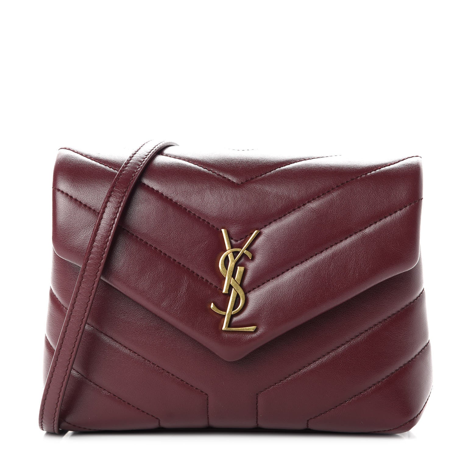 Saint Laurent Calfskin Y Quilted Monogram Toy Loulou Monogram Crossbody Bag Rouge Legion 1 of 9