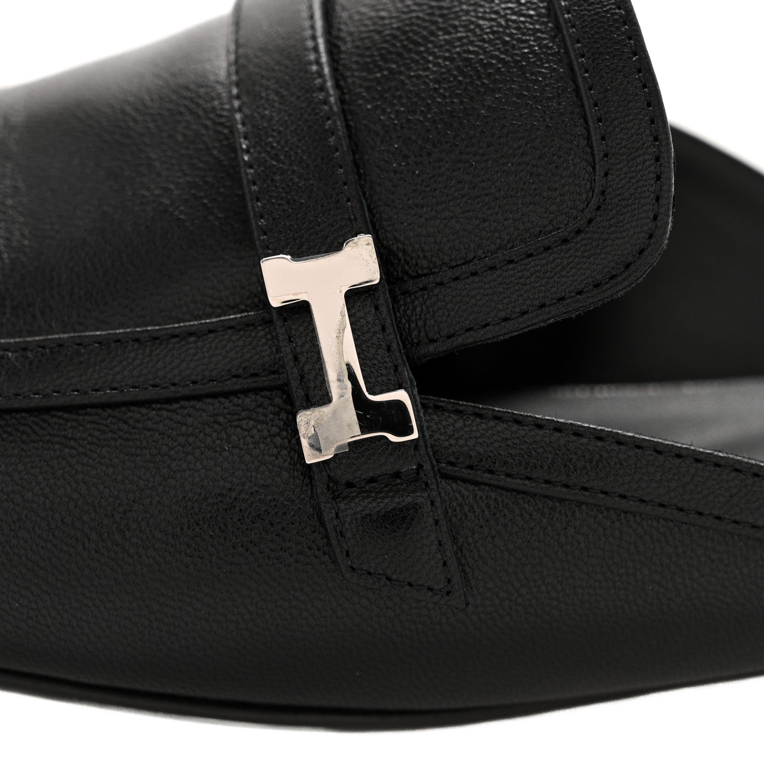Hermes Goatskin Groupie Mules 40 Black 10 of 11