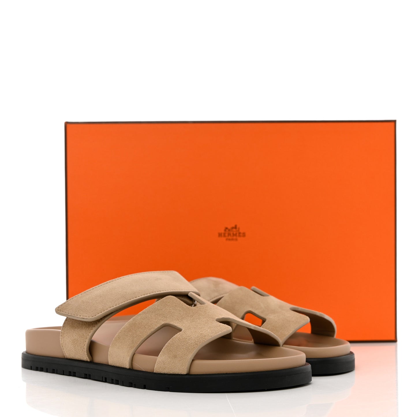 Suede Goatskin Womens Chypre Sandals 36.5 Beige Argile