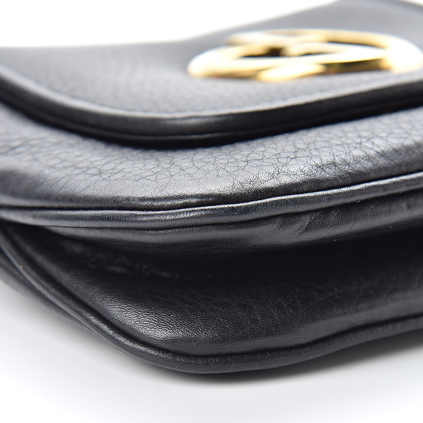 Pebbled Calfskin Small 1973 Chain Shoulder Bag Black