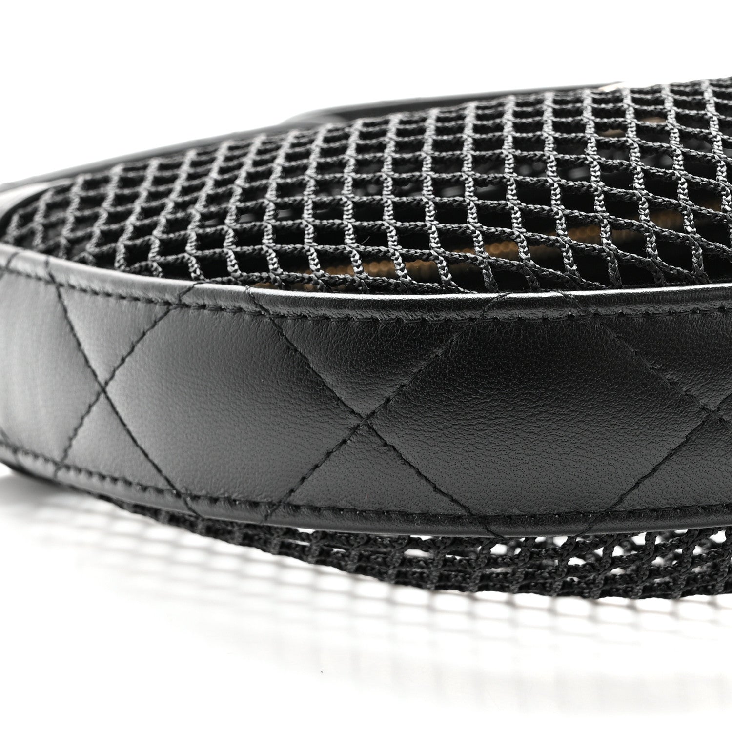 Chanel Mesh Shiny Lambskin Pouch Hobo Black 8 of 10