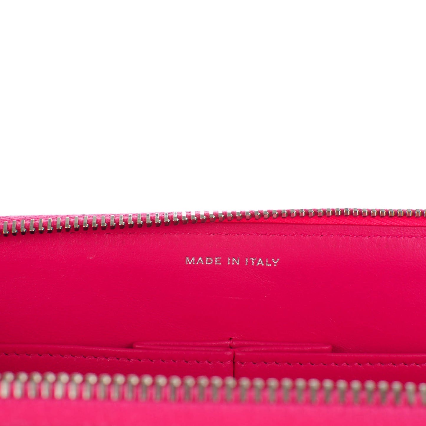 Lambskin Quilted Zipped Clutch Dark Pink