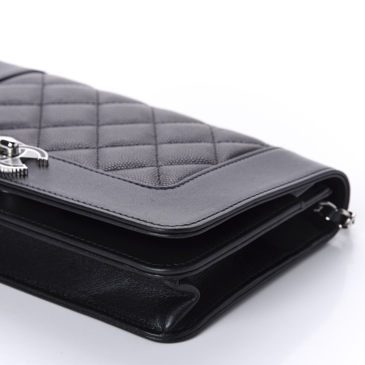 Chanel Caviar Quilted Vintage Mademoiselle Wallet On Chain WOC Black 7 of 12
