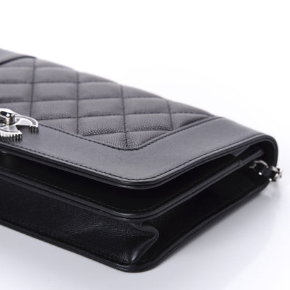 Chanel Caviar Quilted Vintage Mademoiselle Wallet On Chain WOC Black 7 of 12