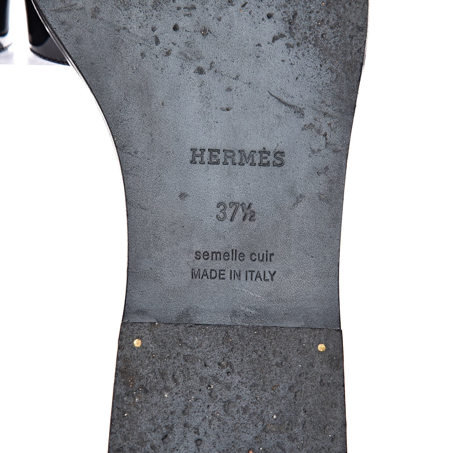 Hermes Patent View Sandals 37.5 Black 8 of 13