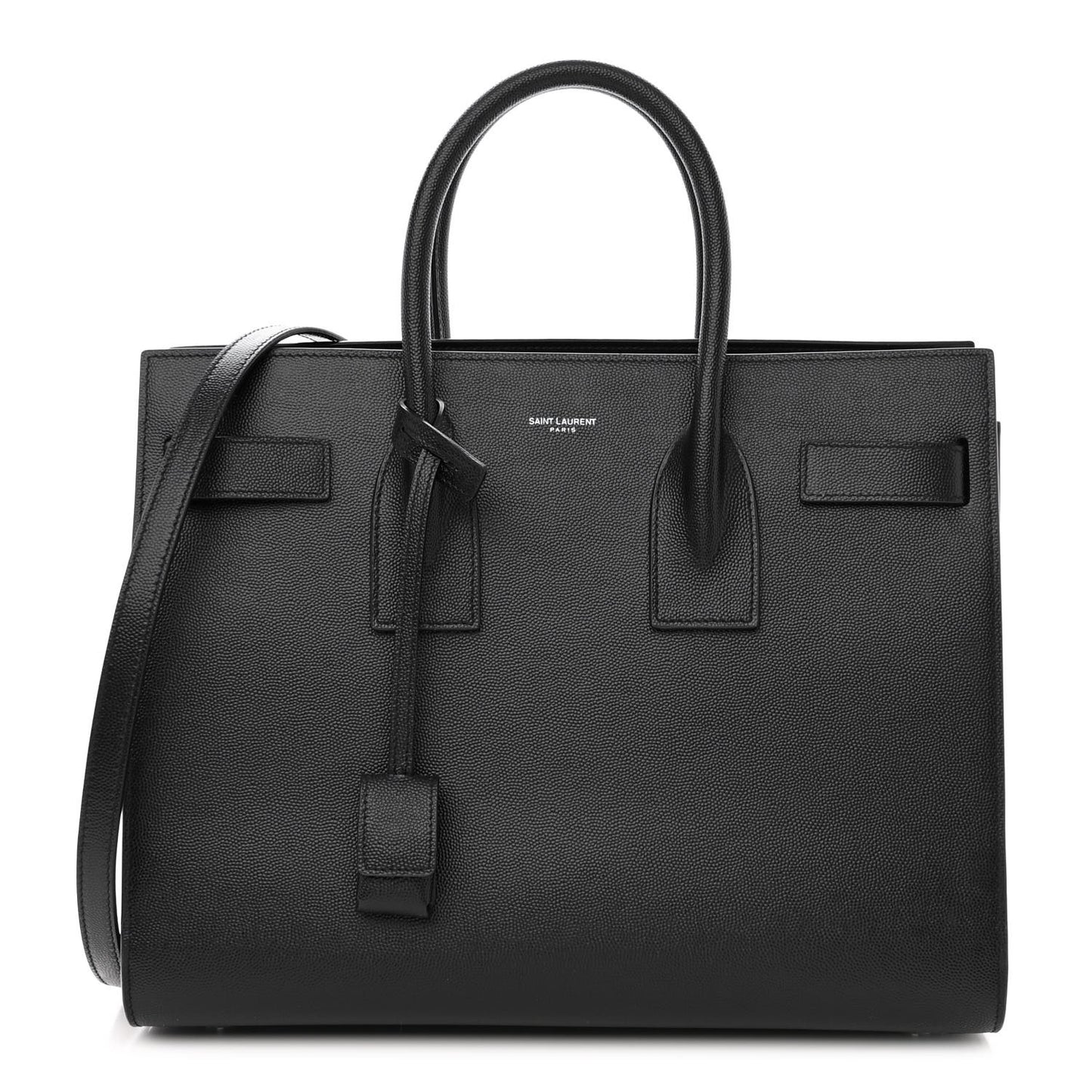 Grained Calfskin Small Sac De Jour Black