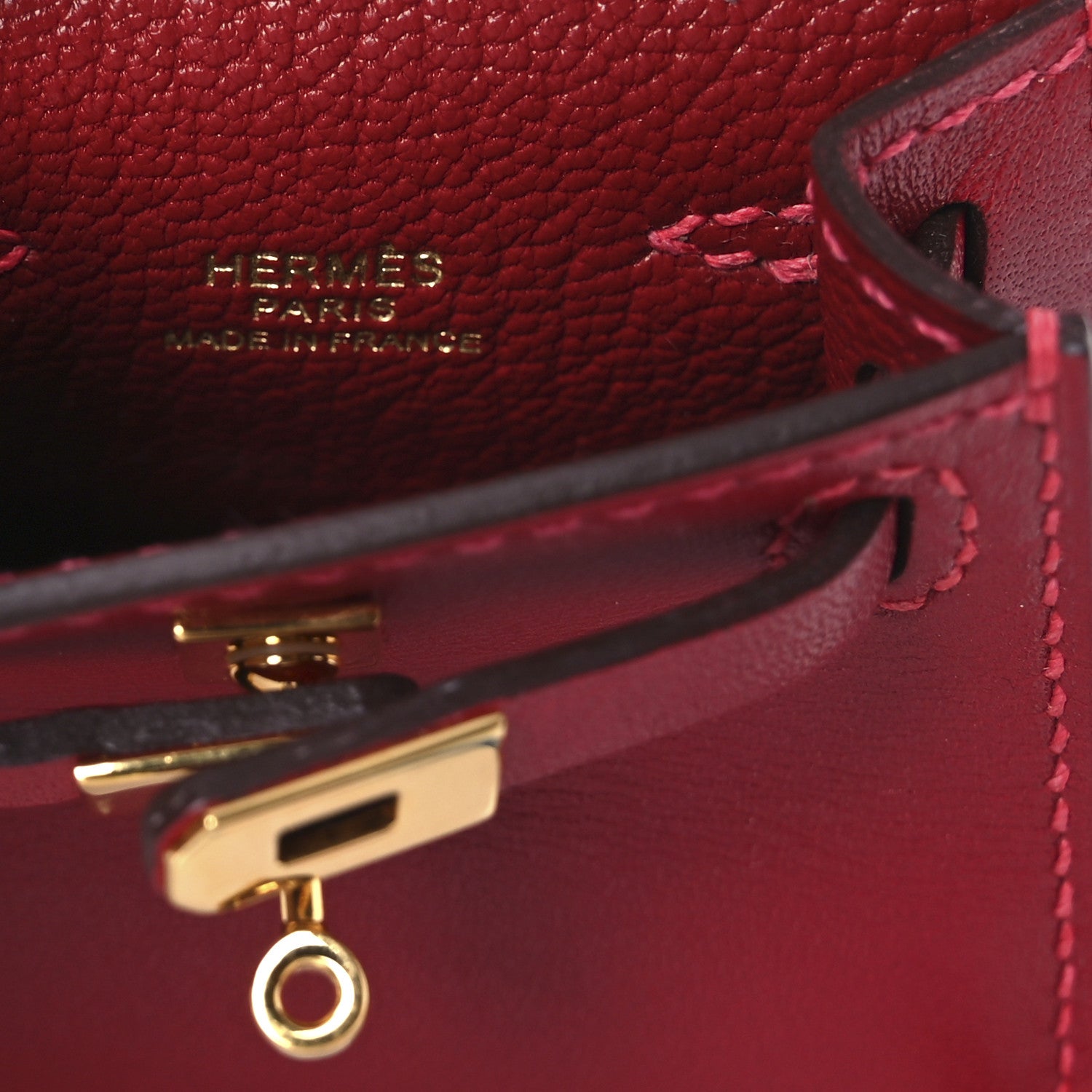 Hermes Tadelakt Mini Kelly Twilly Bag Charm Rouge Vif 5 of 6