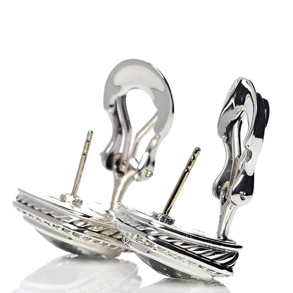 David Yurman Sterling Silver Diamond Prasiolite 11mm Albion Earrings 3 of 4