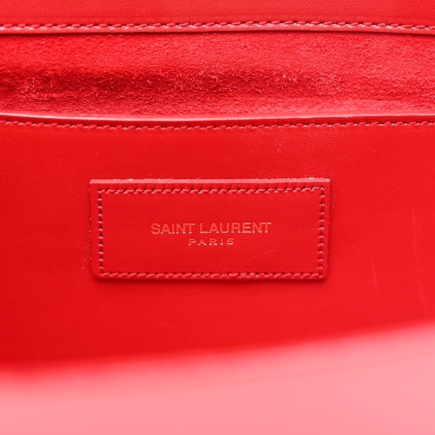 Saint Laurent Calfskin Monogram Cassandre Clutch Rouge Orient 6 of 12