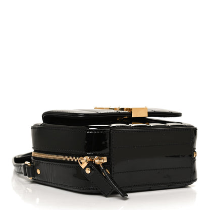 Saint Laurent Patent Calfskin Matelasse Monogram Small Vicky Chain Bag Black 4 of 10