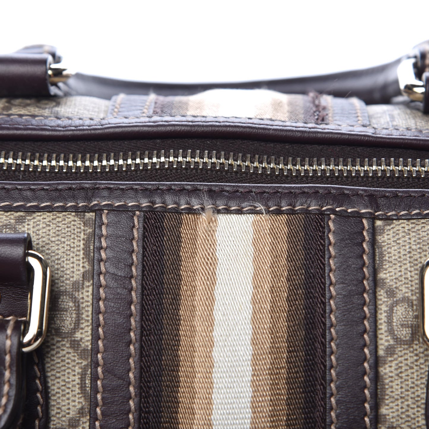GG Plus Monogram Web Medium Joy Boston Dark Brown