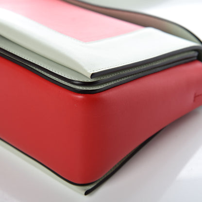 Celine Shiny Smooth Calfskin Medium Frame Shoulder Bag Pastel Green Pop Red 6 of 9