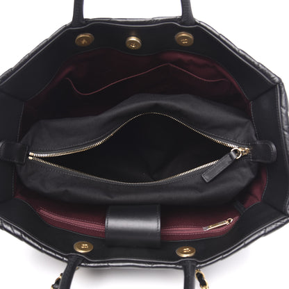 Chanel Aged Calfskin Chevron Large Coco Handle Shopping Tote Black 12 of 13