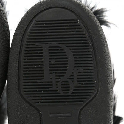 Christian Dior Canvas Calfskin Fur Womens Moon Boots 35-37 Black 6 of 10