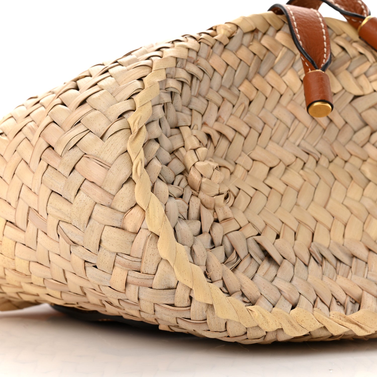 Chloe Raffia Calfskin Marcie Basket Tan 7 of 8
