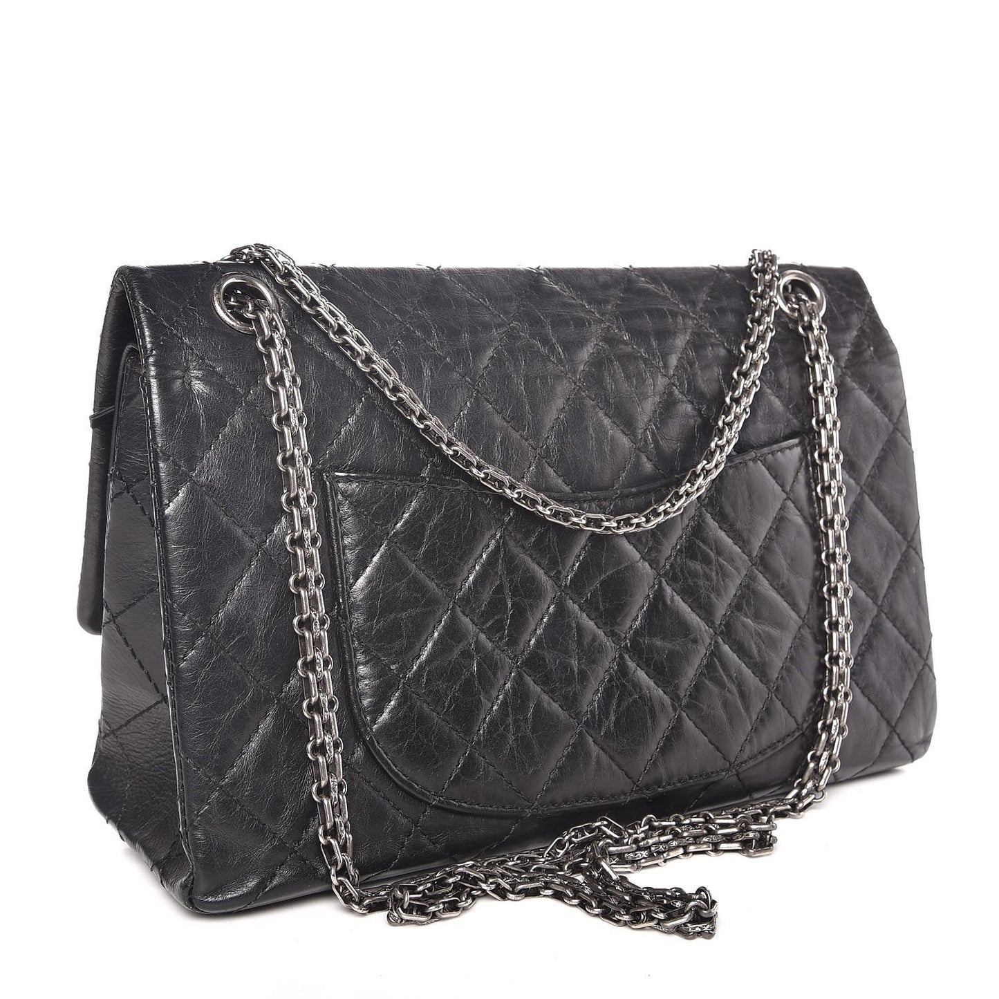 Aged Calfskin Quilted 2.55 Reissue 226 Flap Black