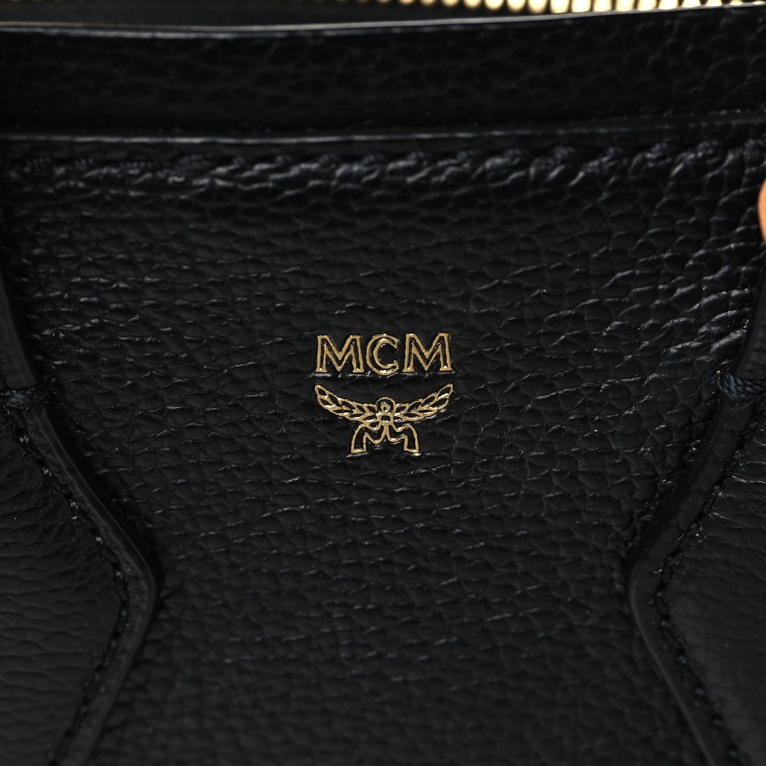 MCM Grained Calfskin Mini Milla Tote Black 6 of 10