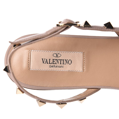 Valentino Garavani Patent Rockstud Slingback Flats 38.5 Poudre 7 of 9