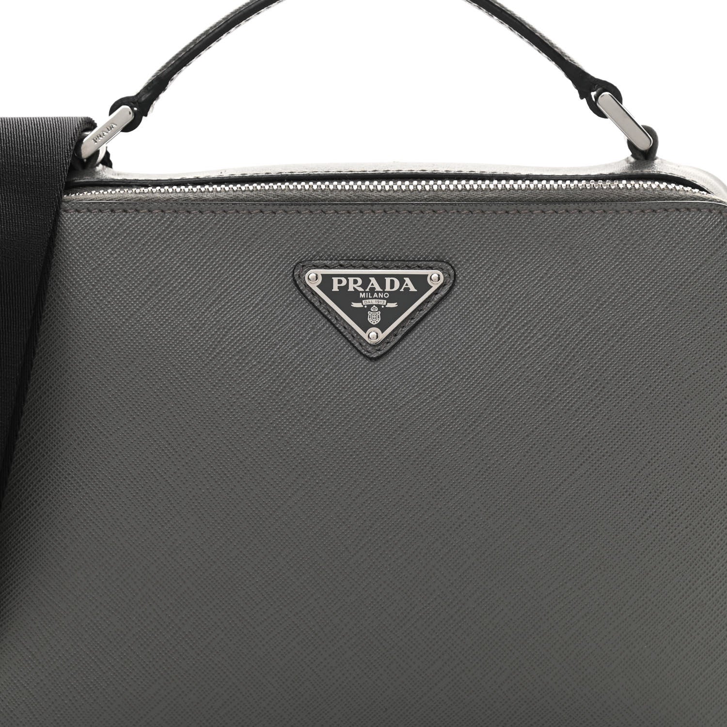 Prada Saffiano Travel Medium Brique Crossbody Bag Marmo 9 of 12