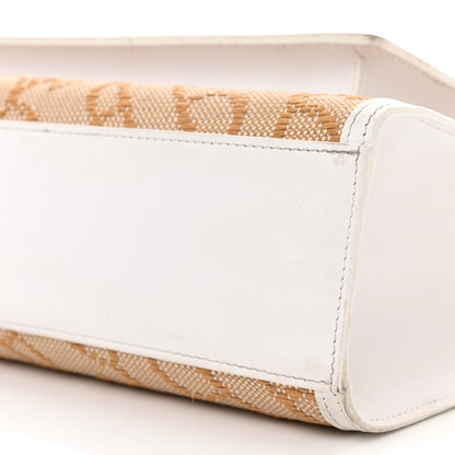 Burberry Monogram Canvas Smooth Calfskin Medium Pocket Bag White Beige 10 of 20