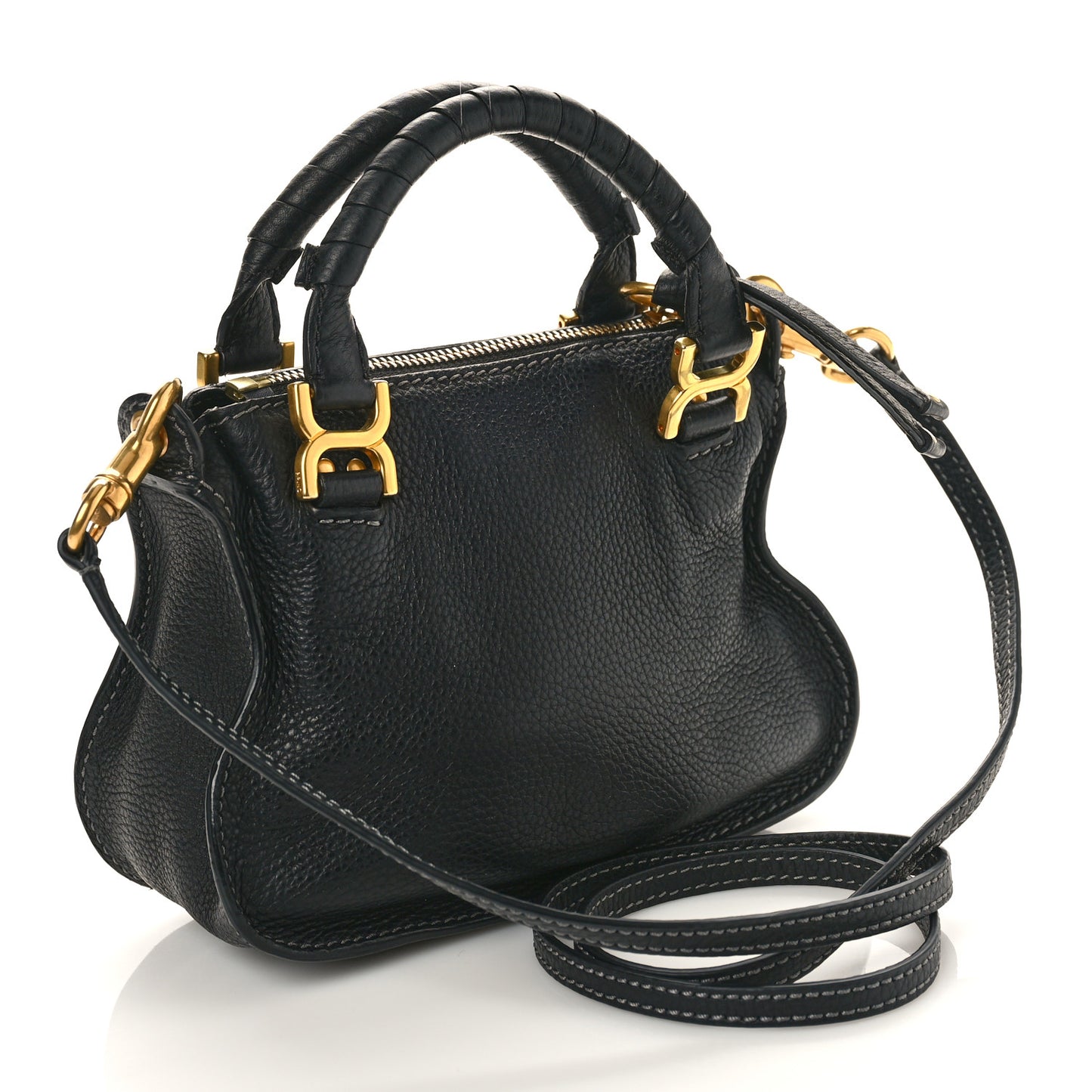 Calfskin Mini Marcie Satchel Black