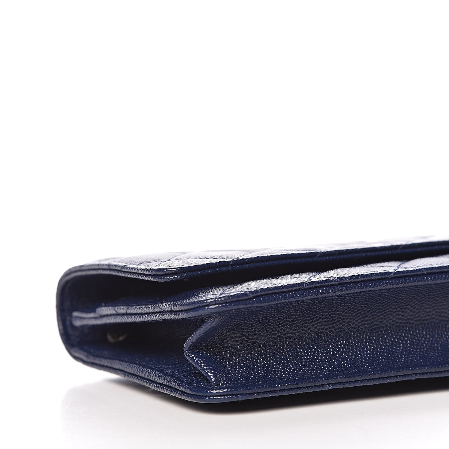 Caviar Quilted Wallet On Chain WOC Navy Blue