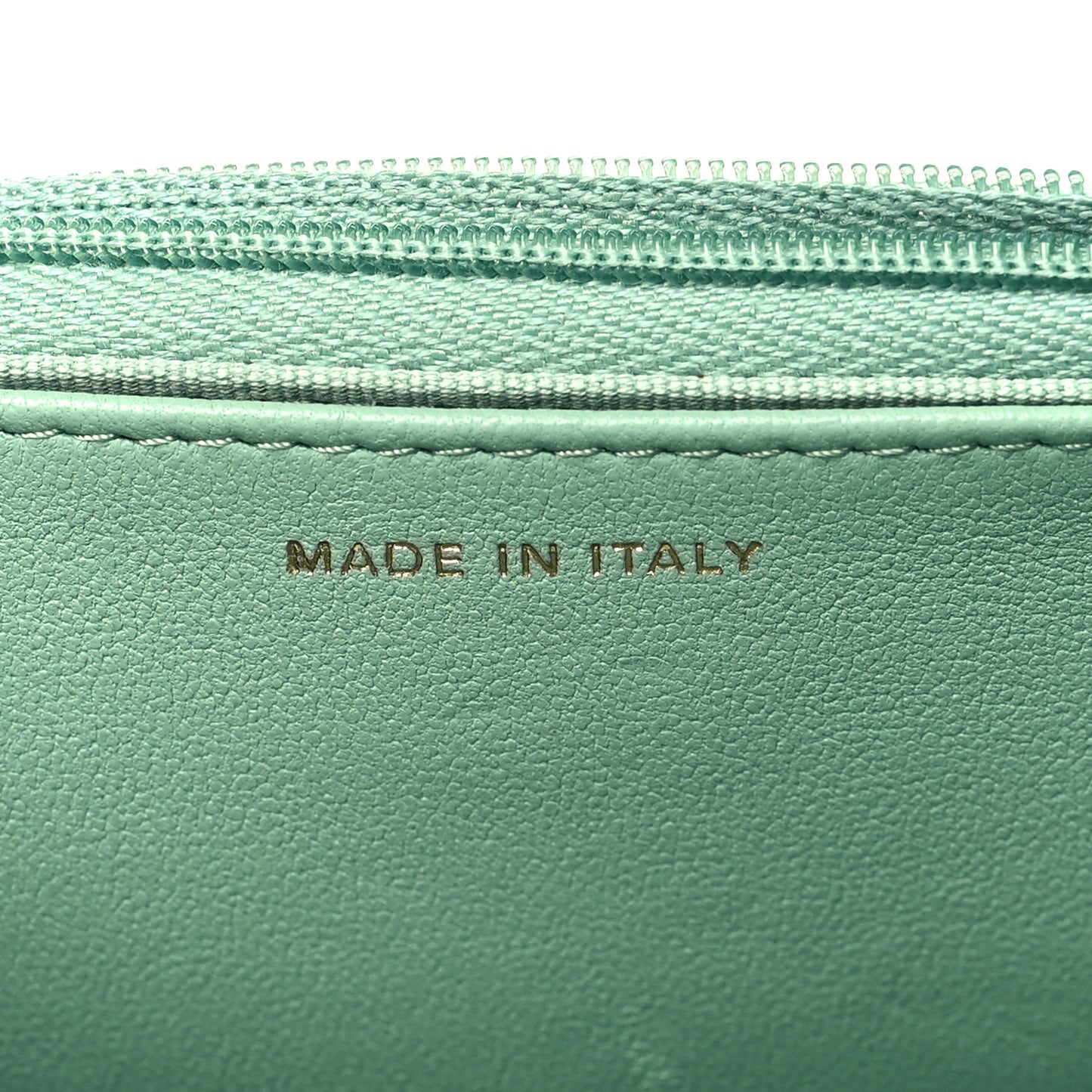 Shiny Calfskin Quilted Metal Top Handle Wallet On Chain WOC Light Green