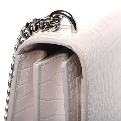 Saint Laurent Calfskin Crocodile Embossed Medium Monogram Sunset Blanc Vintage 19 of 23