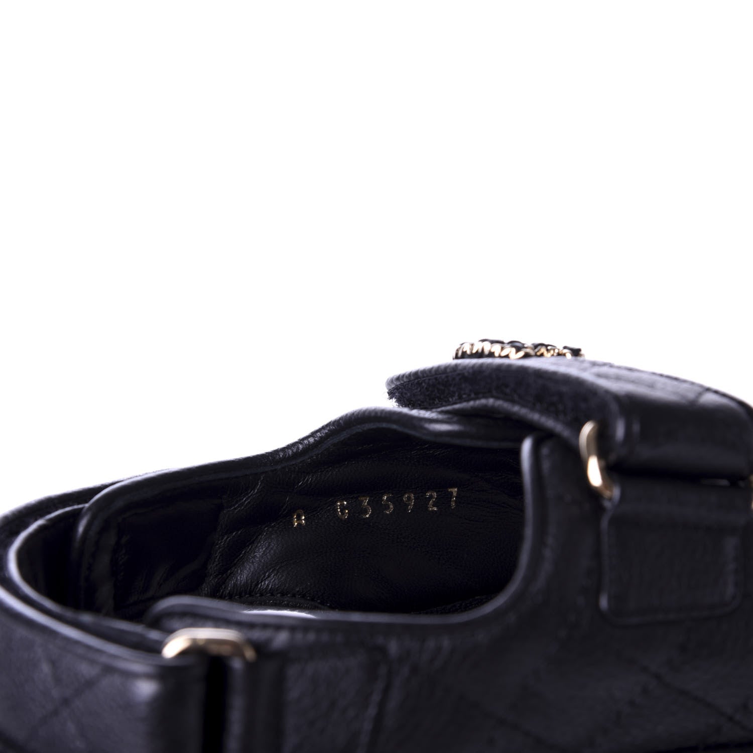 Chanel Grained Calfskin Velcro Dad Sandals 36 Black 9 of 10