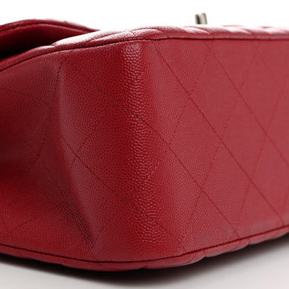 Chanel Caviar Quilted Jumbo Double Flap Dark Red 9 of 10