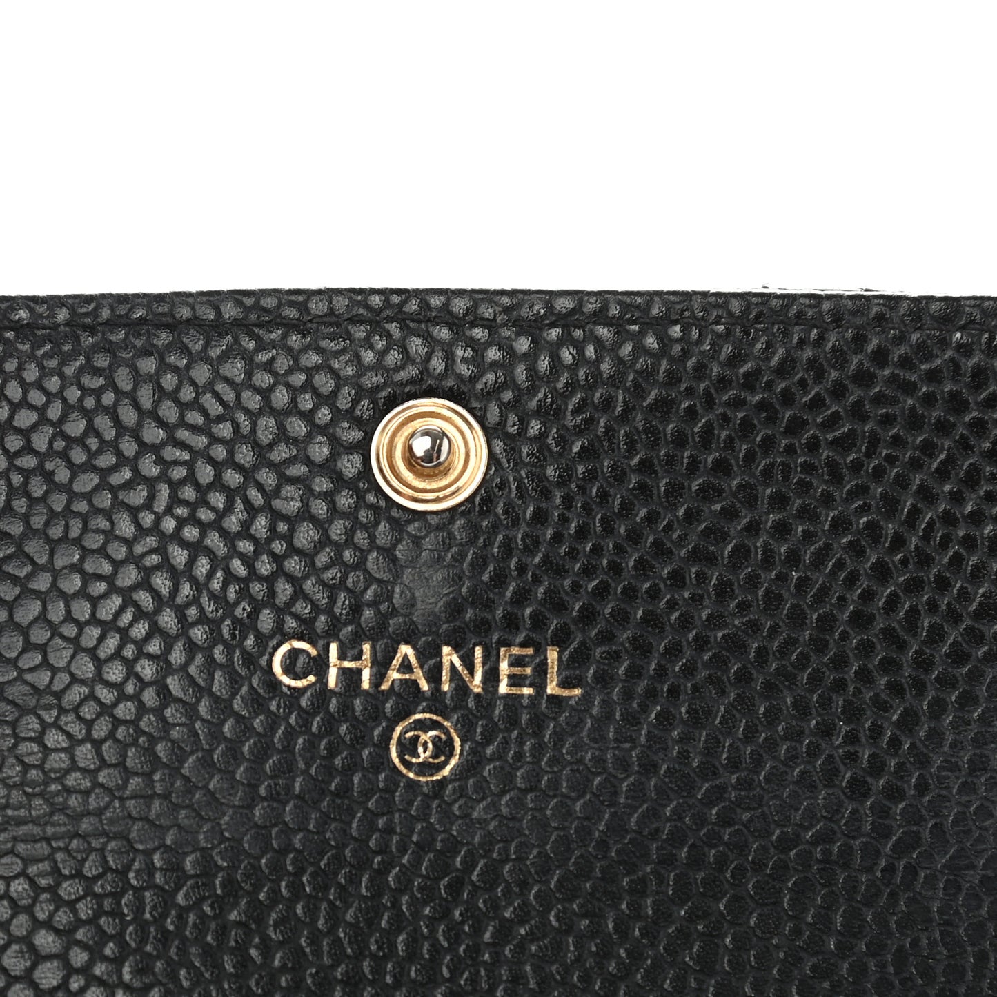 Caviar Quilted Flap Card Holder Black