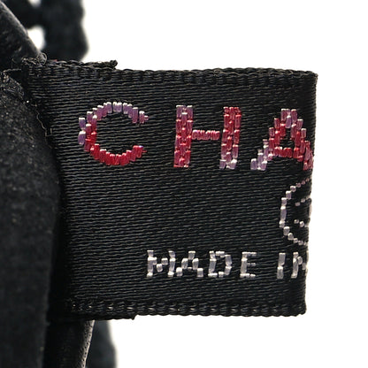 Chanel Lambskin Camellia Fingerless Gloves 7 Black 3 of 5