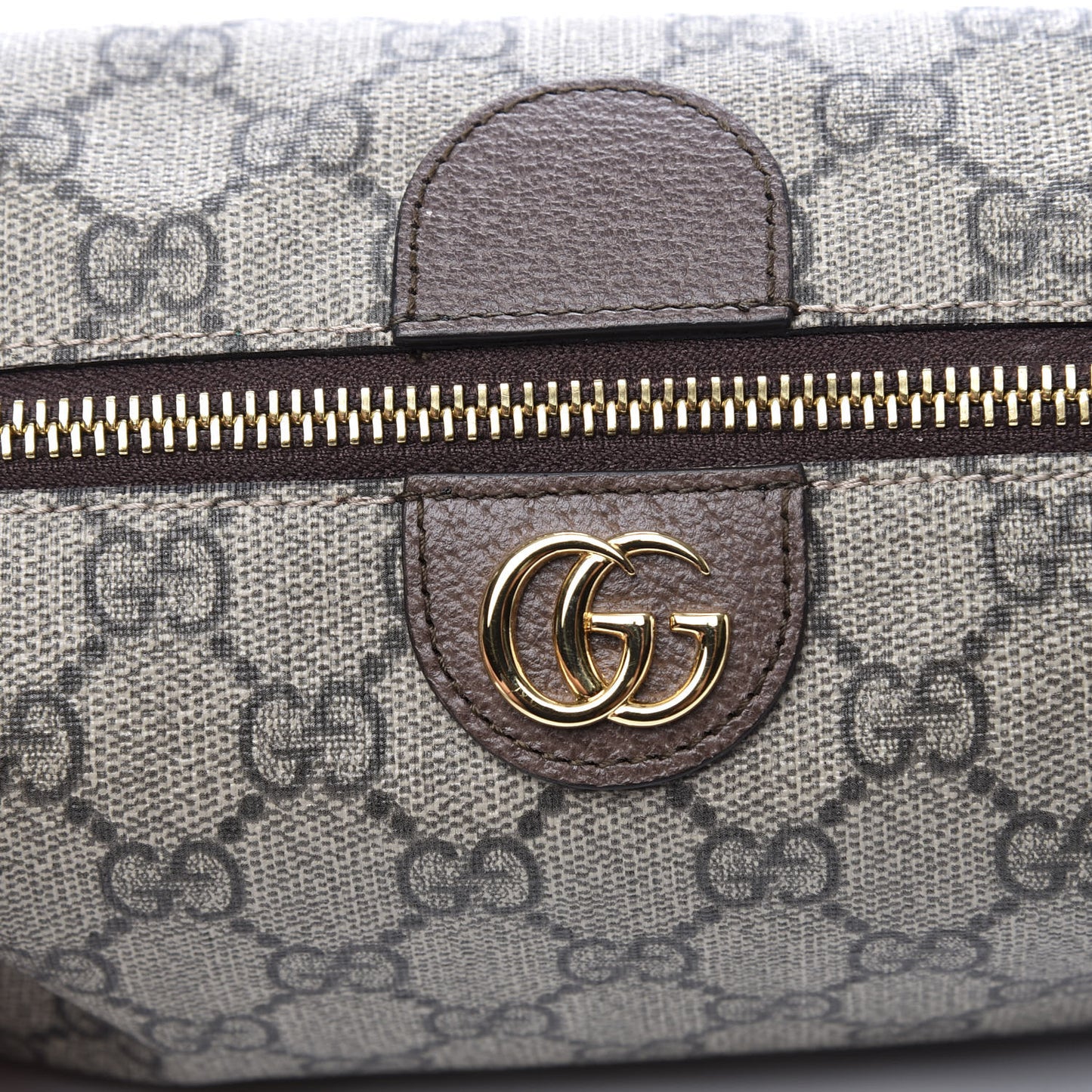 Soft GG Supreme Monogram Calfskin Medium Ophidia Cosmetic Case Beige Ebony New Acero