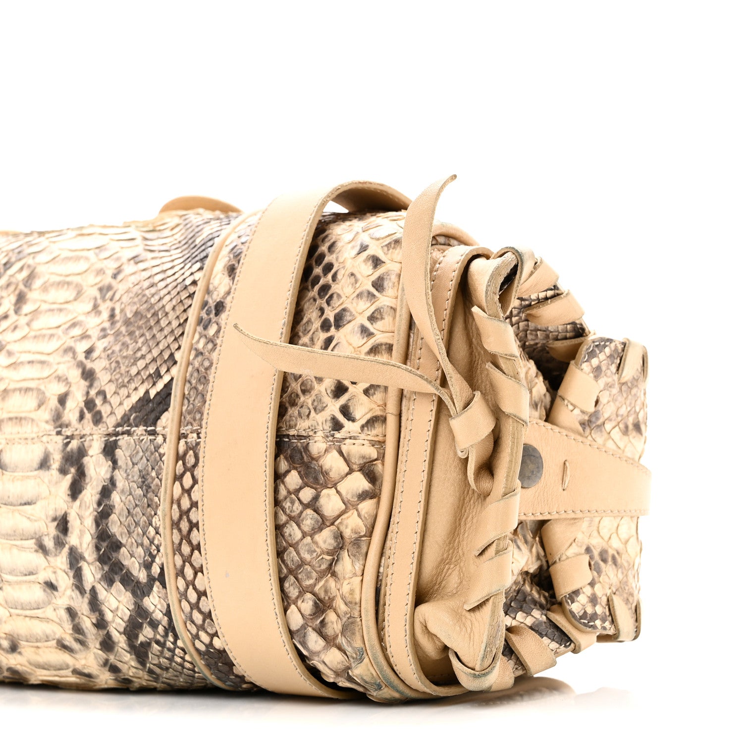 Chloe Snakeskin Silverado Shoulder Bag Beige 9 of 11