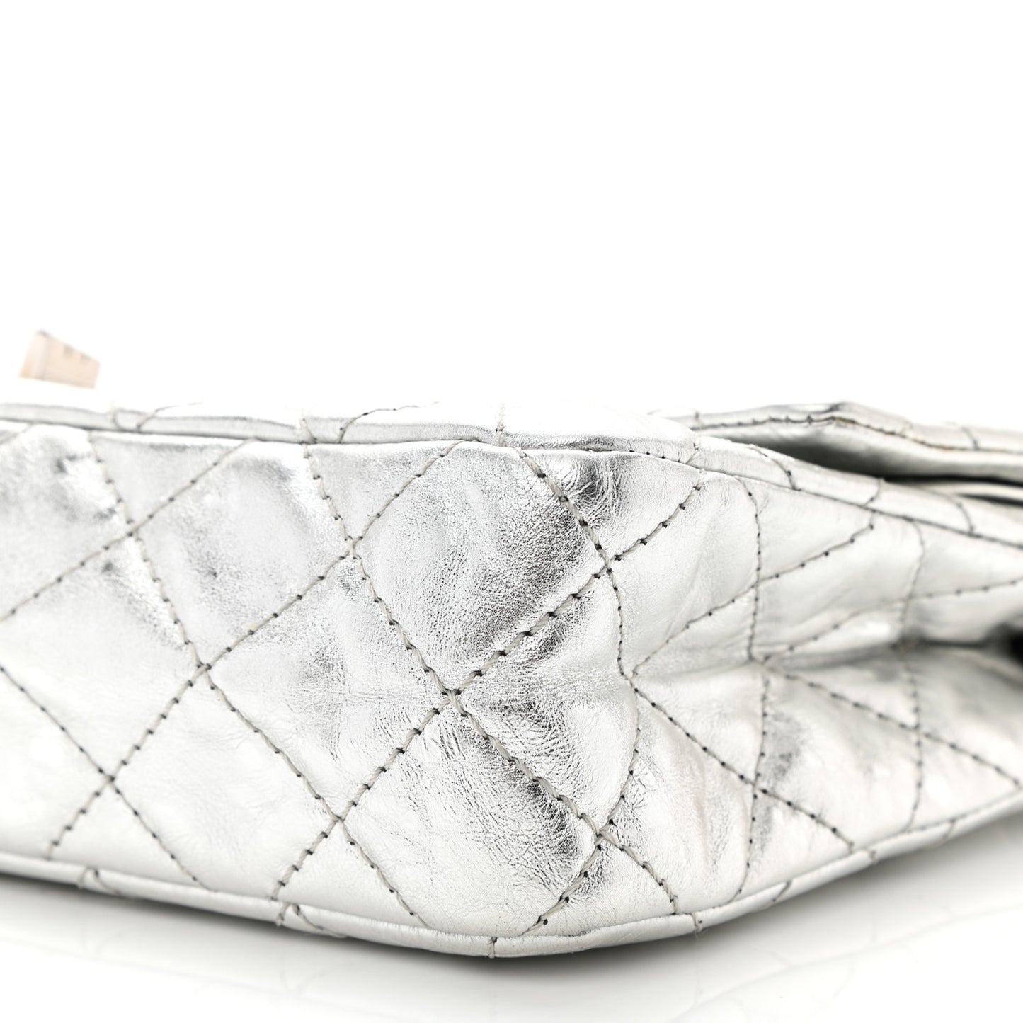 Metallic Aged Calfskin Quilted 2.55 Reissue 226 Flap Silver