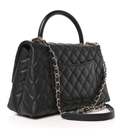 Chanel Caviar Quilted Small Coco Handle Flap Black 3 of 8
